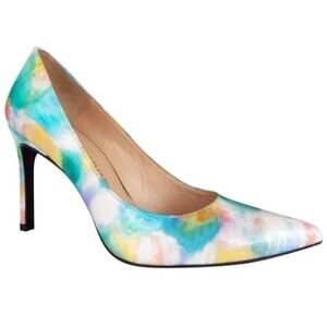 Stuart Weitzman HEIST Lake Sunflower Patent Leather Stilettos Sz 8.5